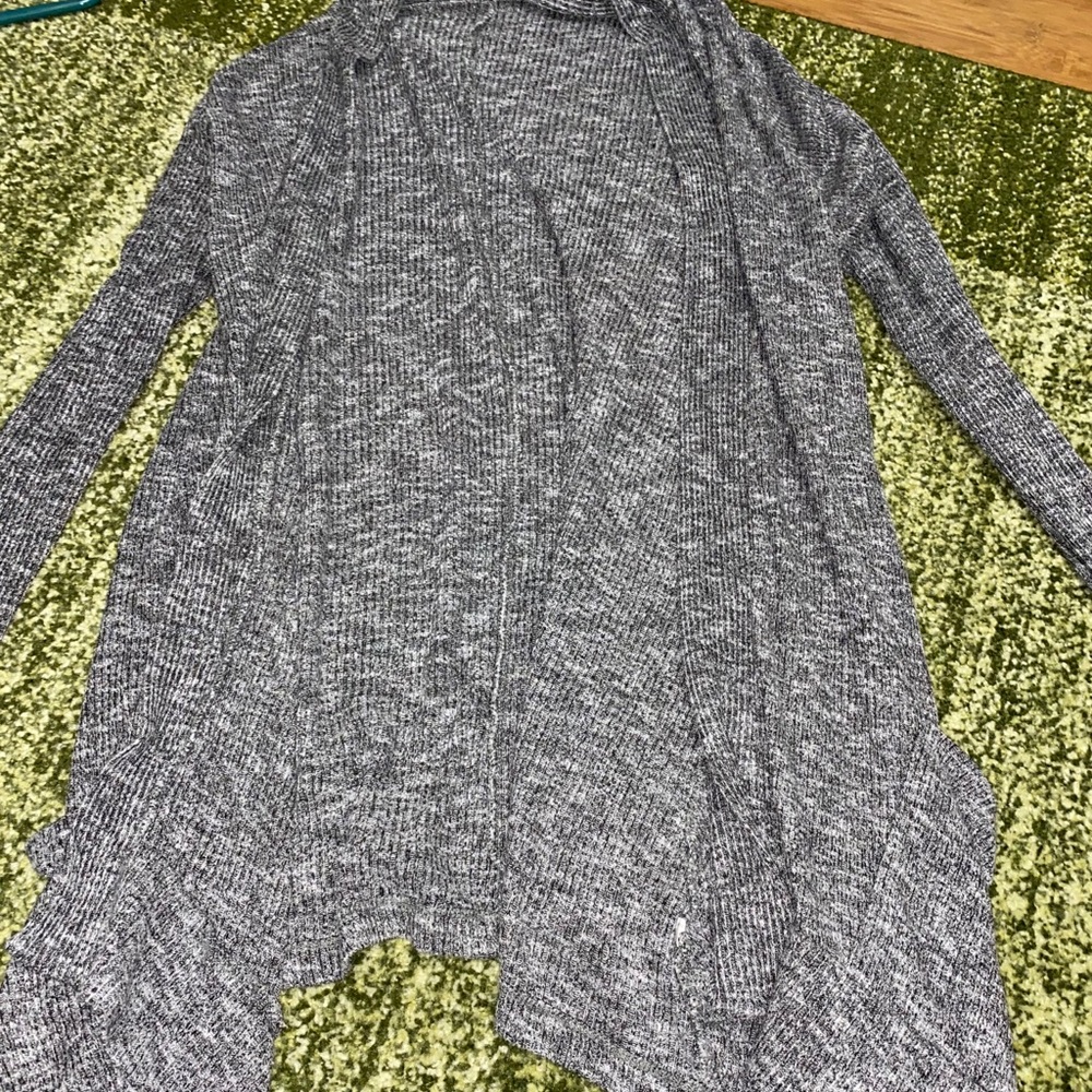 grey cardigan